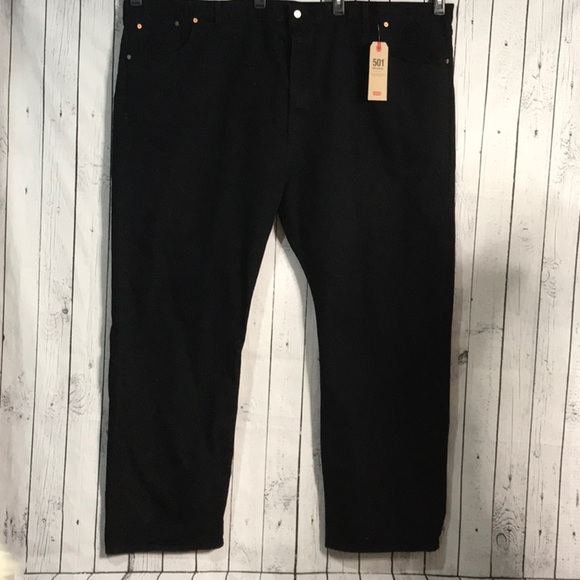 NWT Levi’s 501 black jeans button fly big 58 X 34 - Picture 1 of 9
